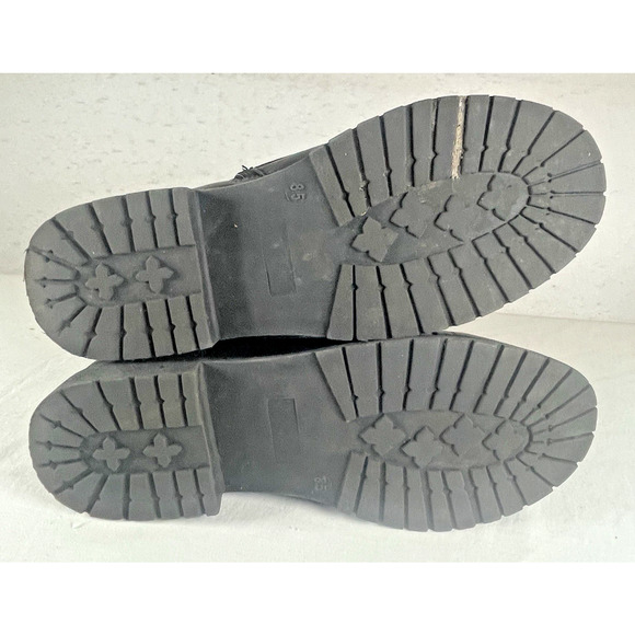 Vepose Black Women Combat Boots Size 8.5 Mid-Calf Zip w/Side Pocket CJY928 Laces - Picture 9 of 10